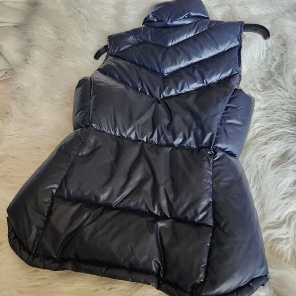 J. Crew Womens Down Puffer Vest Sz Small Feather Navy Blue Zipper Pockets - Picture 11 of 12